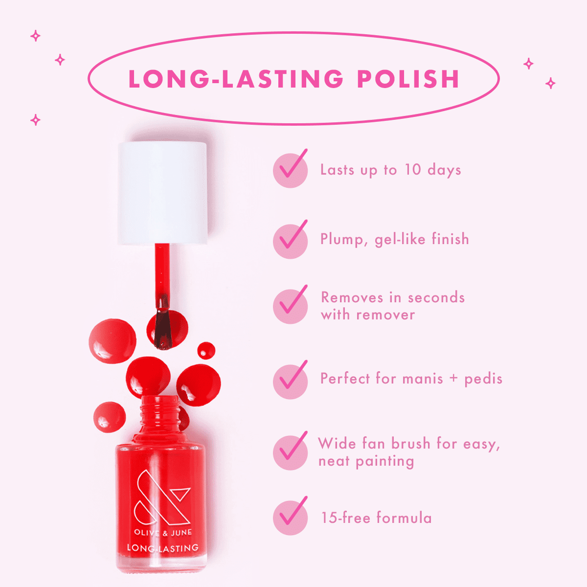 Olive & June Long Lasting Nail Polish, HD, White, 0.46 fl oz