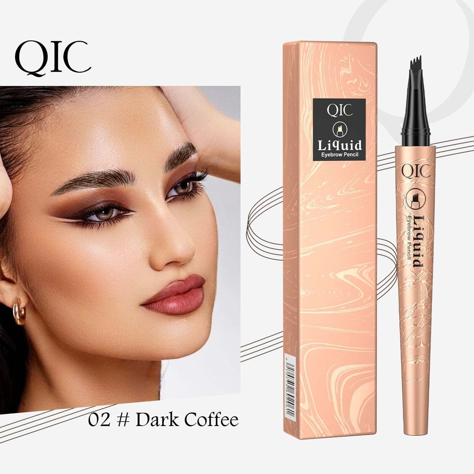 Microblading Eyebrow Pen,2024 Upgraded 3D Waterproof Microblading Eyebrow Pencil,4-Tip Eyebrow Pencil, Natural Makeup Long-Lasting Fine Stroke Magic Eyebrow Pencil,Dark Brown